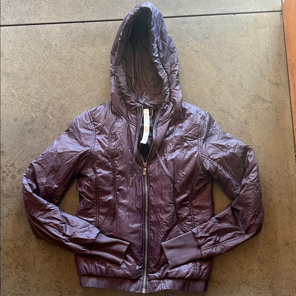 lululemon athletica Plum Hooded Quilted Bomber Jacket